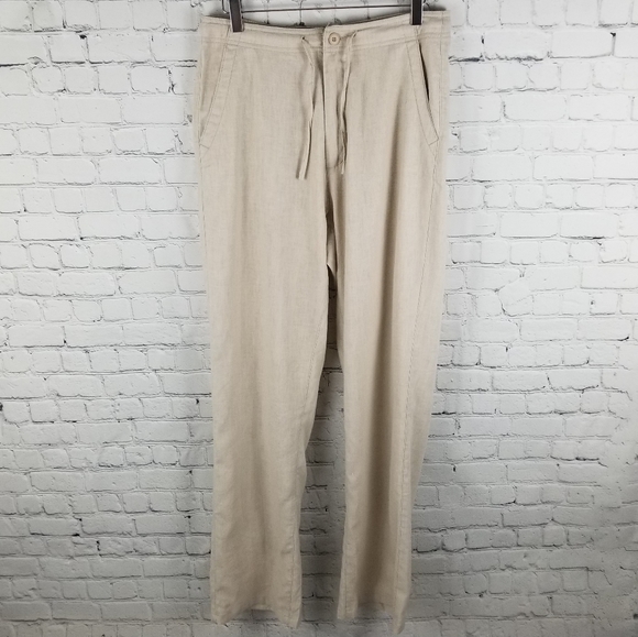 BRUNO NY | linen drawstring straight leg pants - Picture 2 of 7